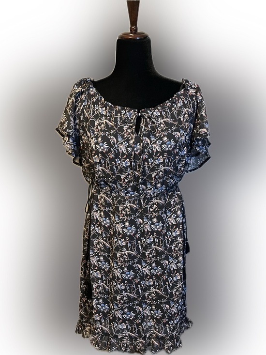 Beltaine Dresses & Skirts - Beltaine Dark Floral Ruffle Tie-Waist Mini Dress size XS